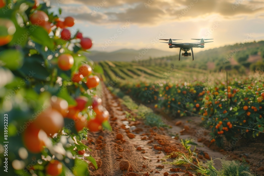 Poster wireless drone technology for agricultural research in crop management, utilizing smart bluetooth cr