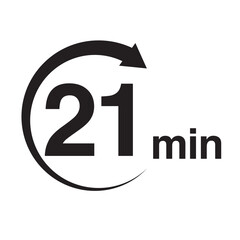 21 minute arrow timer icon vector illustration eps