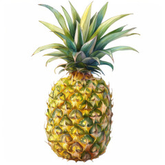 Fototapeta premium Detailed and vibrant illustration of a pineapple, highlighting its texture and natural colors.