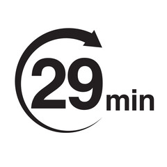 29 minute arrow timer icon vector illustration eps
