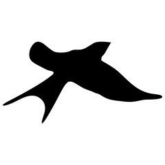 black silhouette or illustration of a swallow