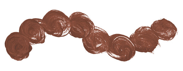 Shiny brown brush watercolor painting isolated on transparent background. watercolor png