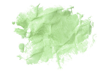 Shiny green brush watercolor painting isolated on transparent background. watercolor png