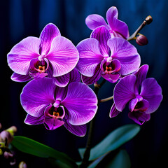 orchid flower violet purple flowers,beautiful purple orchid flower in bloom,generate ai
