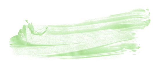 Green brush strokes isolated on transparent background.