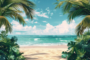 wanted to capture the feeling of a tropical paradise in this painting