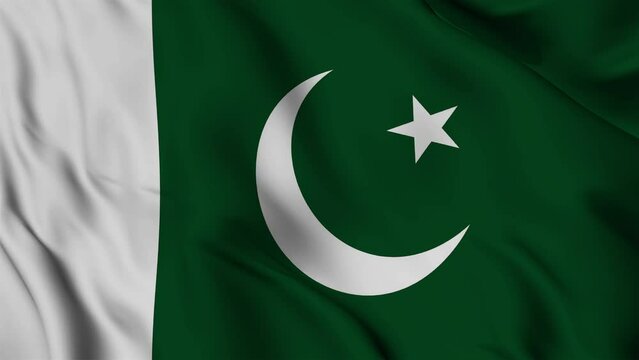 Pakistan flag waving seamless loop animation. 4k