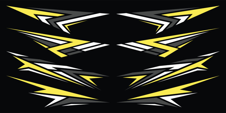Sport car decal stripes. Speed lines, Sports stripes, racing tuning strips and car sticker vector set. Vector illustration	
