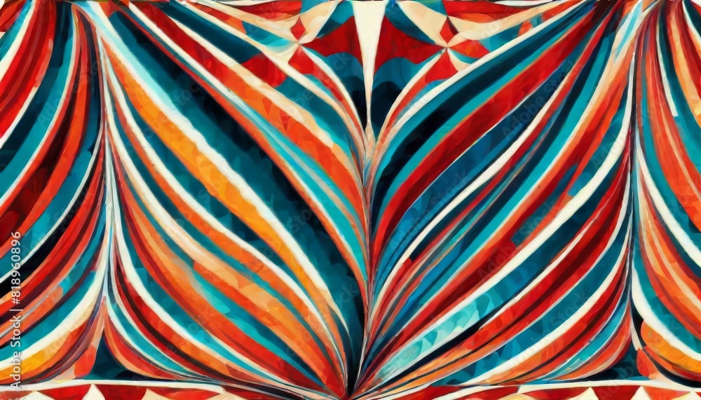Poster a captivating display of abstract botanical patterns with striking, bold stripes and a rich palette 