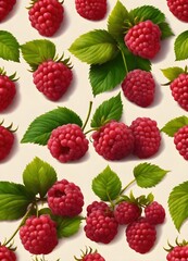  set of  raspberry on white background