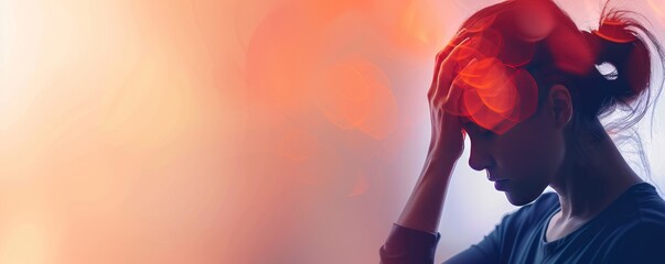 Vibrant illustration of a person holding their knee in pain, symbolizing business challenges and the need for solutions, minimalistic style with space for text