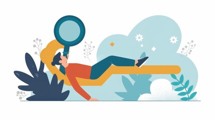 Obraz premium Relaxed person lying on a large key