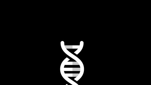 DNA icon animation best object on black and white 4K Video motion graphic animation