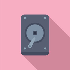 Flat design vector icon of hard drive, perfect for technology and data storage concepts