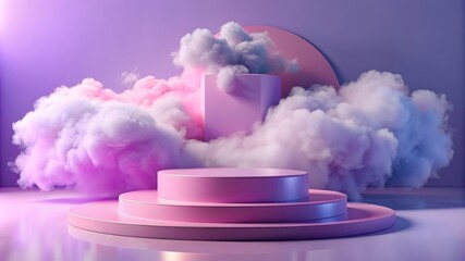 3d render Abstract modern minimal pastel purple color background