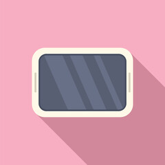 Vector illustration of a modern smartphone with a blank screen on a minimalist pink background