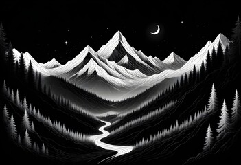 mountains in dark view (10)