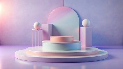 3d render Abstract modern minimal pastel purple color background