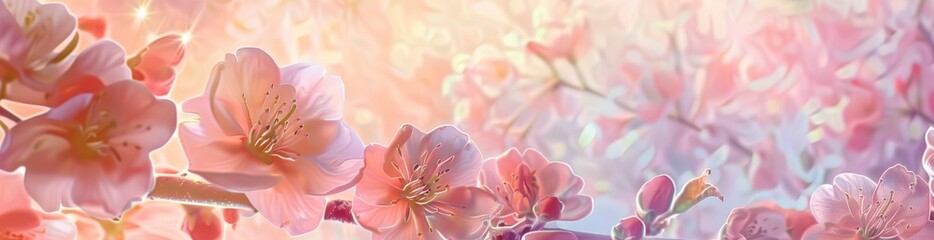 Pastel Abstract Summer Florals. With Copy Space, Abstract Background