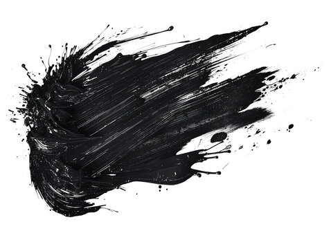 The black watercolor paint brush stroke