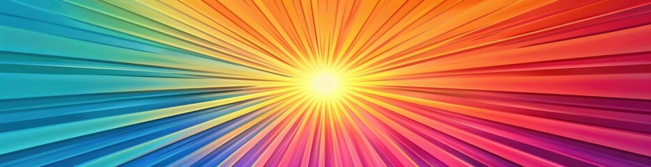 Sunburst Patterns In A Vibrant Summer Palette. With Copy Space, Abstract Background
