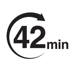42 minute arrow timer icon vector illustration eps