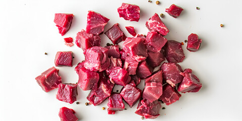 Raw beef meat isolated on white 