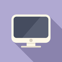 Vector illustration of a sleek, flat design computer monitor on a purple background