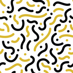 Abstract geometric shapes, Memphis style pattern design for banner, card and flyer background