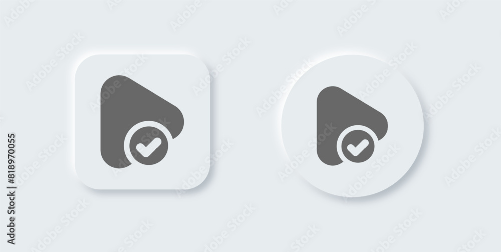 Poster play button solid icon in neomorphic design style. media player signs vector illustration.