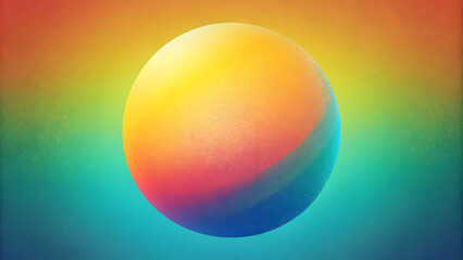 Grainy Circular Gradient: Bright Yellow, Coral, and Teal. Perfect for: Summer Parties, Tropical Events, Beach Weddings, Vibrant Celebrations.