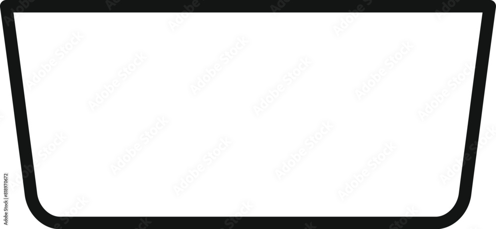 Aufkleber vector illustration of a minimalistic black outlined rectangular tray on a white background