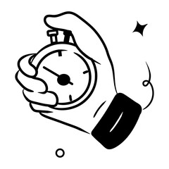 A scalable doodle style icon of stopwatch 