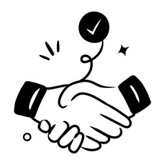 Obraz premium An editable doodle icon of deal done 