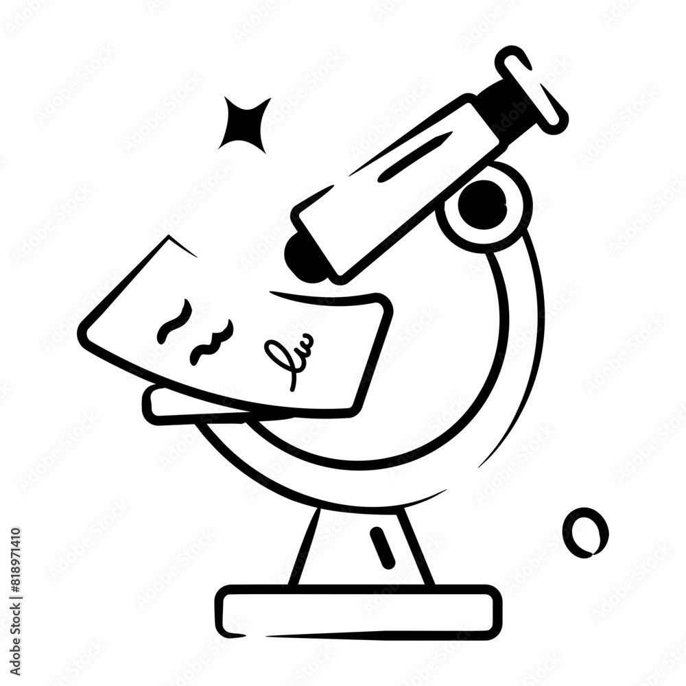 Sticker get this doodle icon of microscopic research