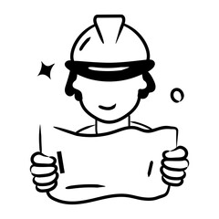 Get this doodle icon of engineer 