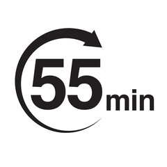 55 minute arrow timer icon vector illustration eps