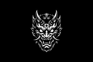 Fototapeta premium Monster oni mask vector design