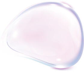 Obraz premium 3d pink soap ball Realistic rainbow water bubble