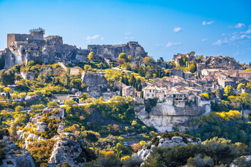 Les Baux de Provence scenic town on the rock view