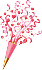 Birthday confetti popper gift with carnival ribbon