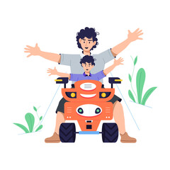 A flat illustration of bike together 