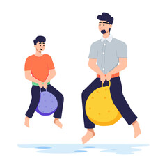 Check this flat illustration of jumping ball  