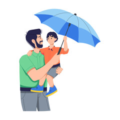 Beautifully designed flat illustration of protecting child  