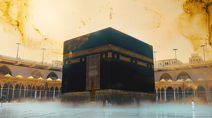 Saudi Kaaba in mecca background