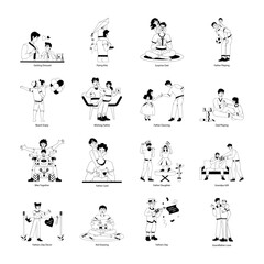 Collection of Fathers Day Glyph Illustrations 

