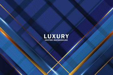 Abstract Blue geometric diagonal background with striped lines. Luxury style
