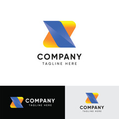 Initial X-letter logo design