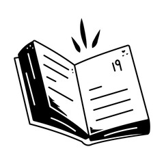 A handy doodle icon of book chapter 