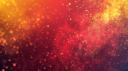 : A gradient abstract background moving from bright yellow to deep red, with a scattering of tiny, glowing dots that create a dynamic and lively visual effect.